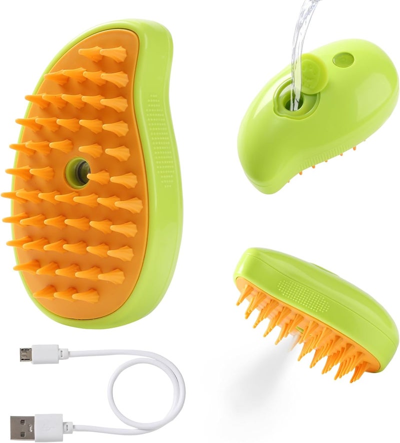 DUMPILL Steam Brush for Cats Shedding, 3 in 1 Steamy Water Pet Hair Removal Comb with Steamer, Spritz Comb for Dog, Indoor Cat Spray Mist Grooming Defur Brush, Cepillo Vapor Gato Perro, Steaming Cleaning Spa - Image 1
